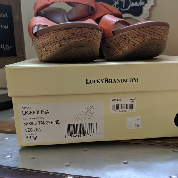 Lucky brand wedge platform sz11 orange - Picture 4 of 5